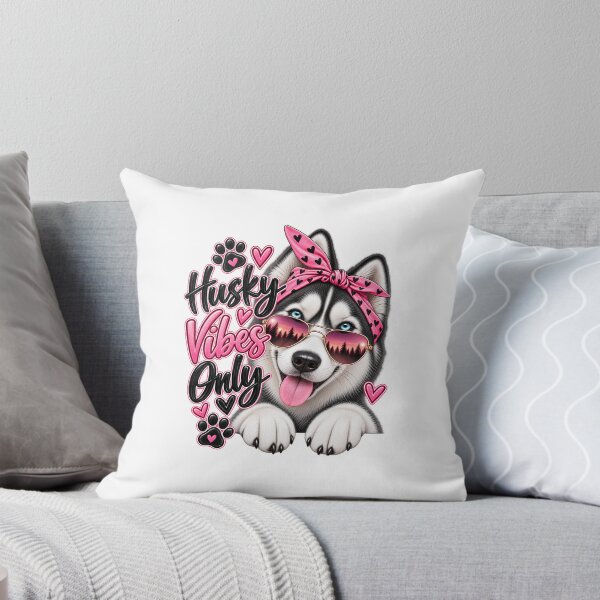 Item preview, Husky Vibes Only – Pink & Black Husky with Sunglasses designed and sold by Magounette.