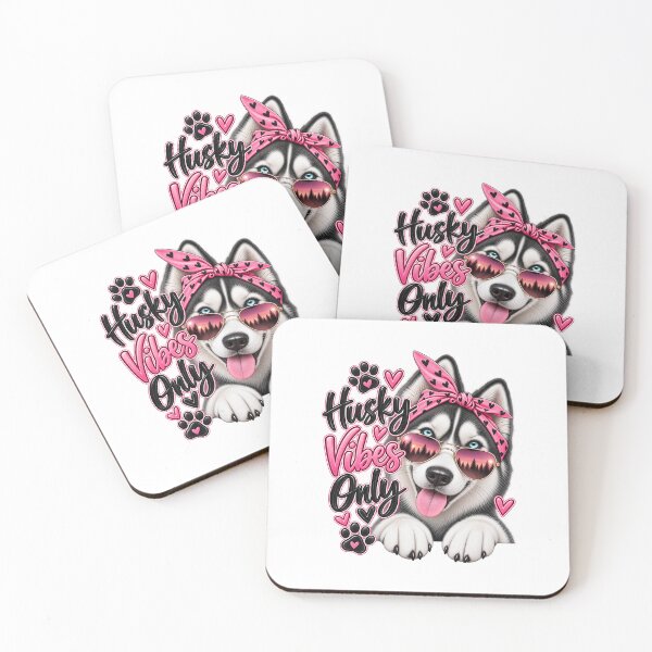 Item preview, Husky Vibes Only – Pink & Black Husky with Sunglasses designed and sold by Magounette.