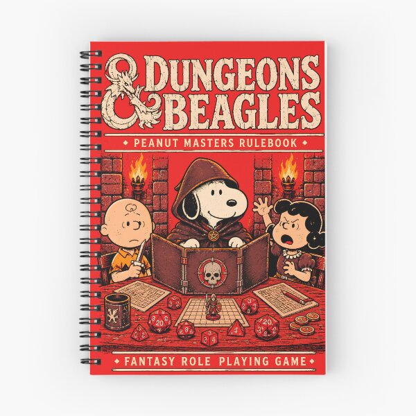 Item preview, Dungeons and Beagles - Peanut Masters Rulebook Fantasy RPG Parody Art designed and sold by Overlord Kingdom.