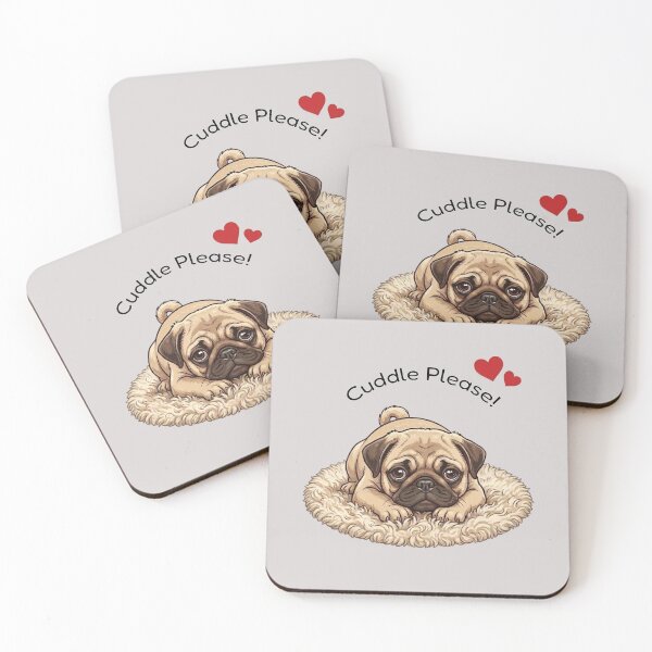 Item preview, Cute Pug Puppy Cuddle Please designed and sold by The-NOKU-Co.