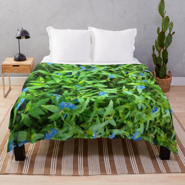 Item preview, Vibrant Blue Commelina Flowers on Green Foliage designed and sold by Yanshuf.