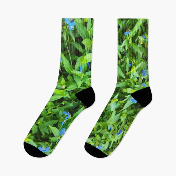 Item preview, Vibrant Blue Commelina Flowers on Green Foliage designed and sold by Yanshuf.