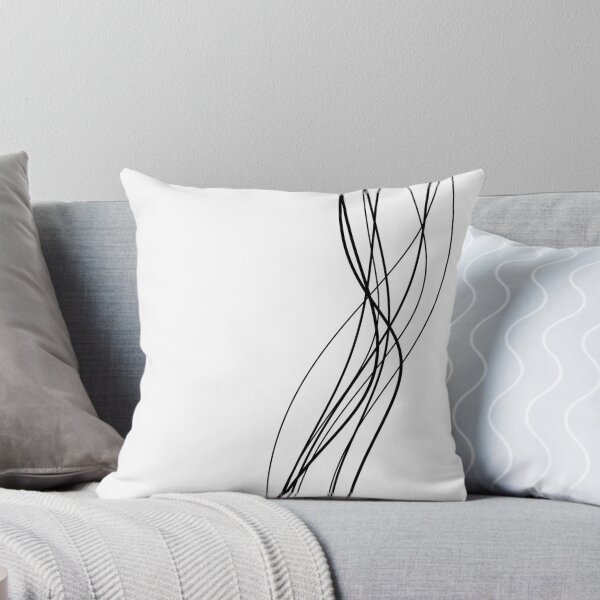 Item preview, Abstract Flowing Curved Lines Pattern Black on White designed and sold by MinimalMoodsArt.
