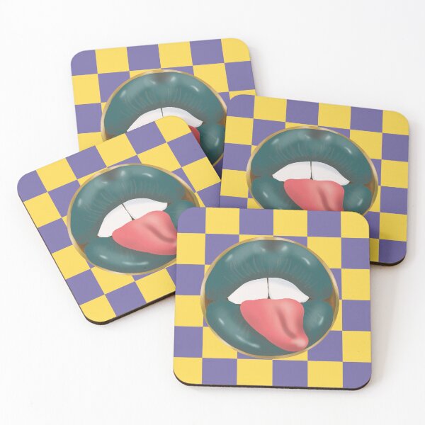 Item preview, Rebel Lips Pop Art – Duotone blocks Purple Yellow Green Lips designed and sold by GoldenRebels.