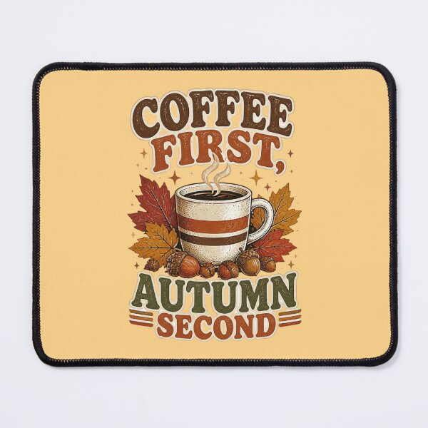 Item preview, Coffee First Autumn Second – Cozy Fall Coffee Vintage Design designed and sold by ABLAT-CREATIONS.