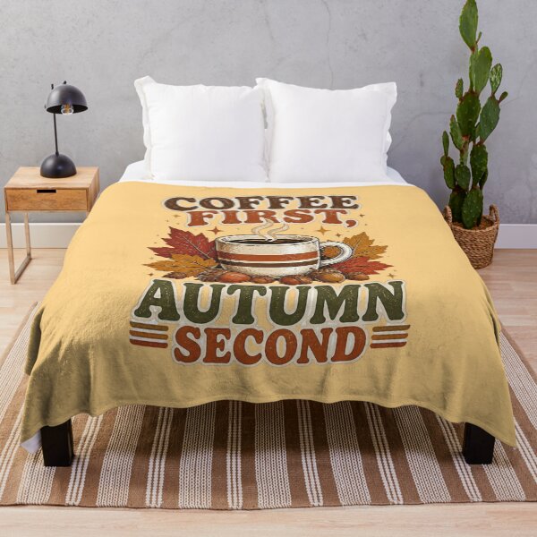 Item preview, Coffee First Autumn Second – Cozy Fall Coffee Vintage Design designed and sold by ABLAT-CREATIONS.