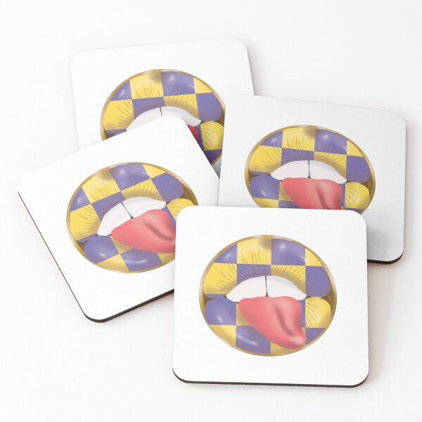 Item preview, Rebel Lips Pop Art – blocks purple yellow pink tongue designed and sold by GoldenRebels.