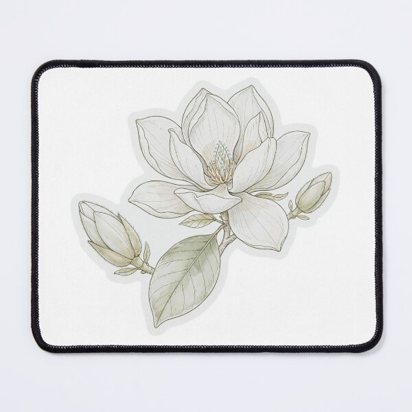 Item preview, White Magnolia Sticker | Magnolia Die Cut Sticker | Fine Line Botanical Decal | Minimalist Floral Laptop Sticker designed and sold by FineLineBotanical .