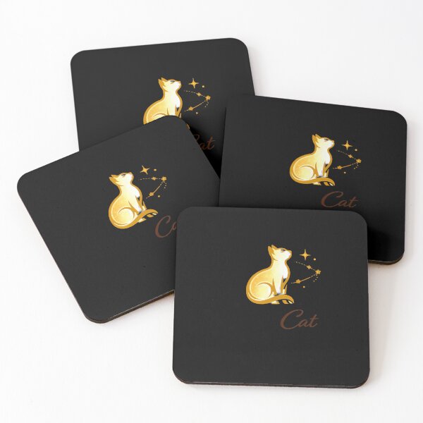 Item preview, Spirit Cat Golden Celestial Boho Gold designed and sold by BohoMysticArt.