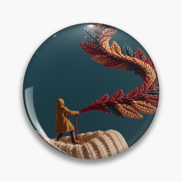 Item preview, Unraveling Autumn Knit Leaf Thread Art designed and sold by Fun2Fentastic.