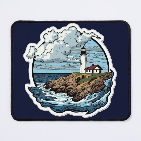 Item preview, Vintage Lighthouse and Stormy Ocean Wave Design designed and sold by MargaretPolanco.