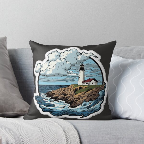 Item preview, Vintage Lighthouse and Stormy Ocean Wave Design designed and sold by MargaretPolanco.