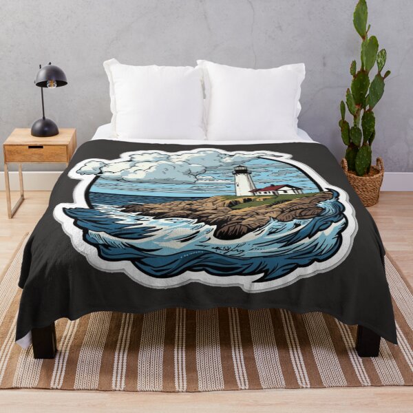 Item preview, Vintage Lighthouse and Stormy Ocean Wave Design designed and sold by MargaretPolanco.