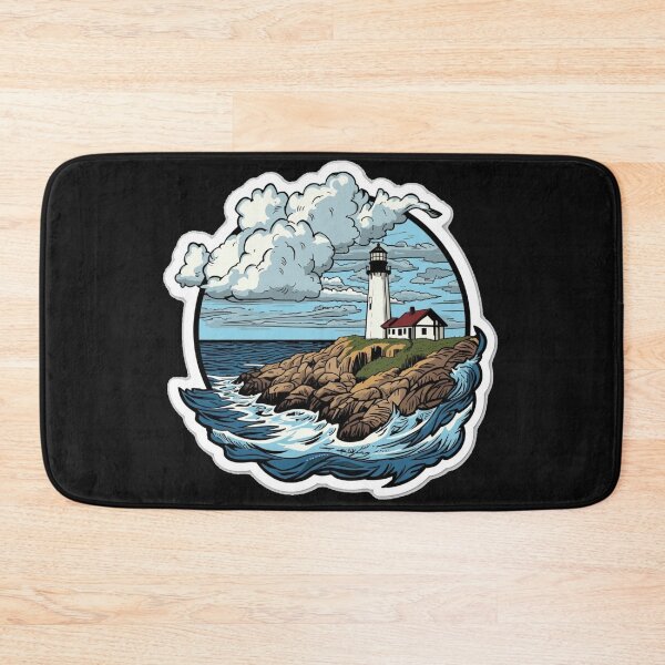 Item preview, Vintage Lighthouse and Stormy Ocean Wave Design designed and sold by MargaretPolanco.