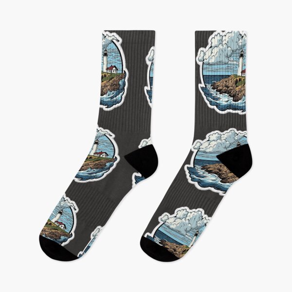 Item preview, Vintage Lighthouse and Stormy Ocean Wave Design designed and sold by MargaretPolanco.