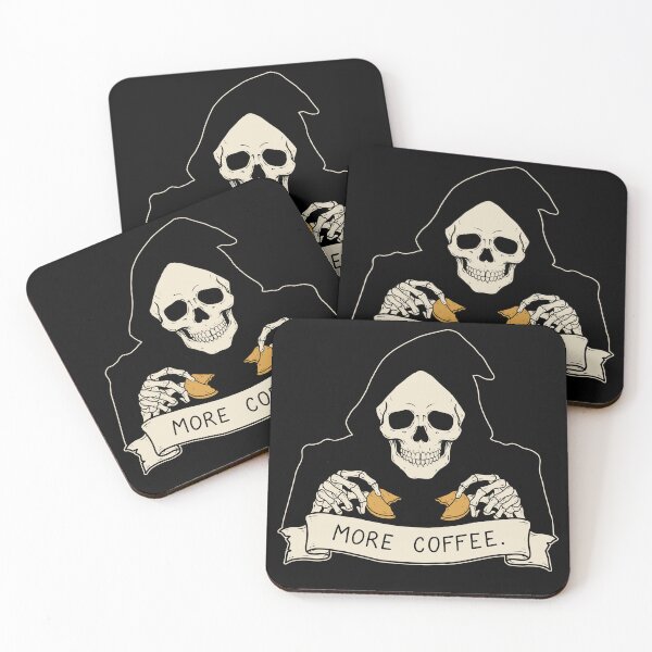 Item preview, Coffee Skeleton Fortune Cookie – More Coffee designed and sold by SakuraHaven.