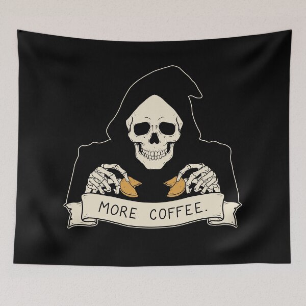Item preview, Coffee Skeleton Fortune Cookie – More Coffee designed and sold by SakuraHaven.