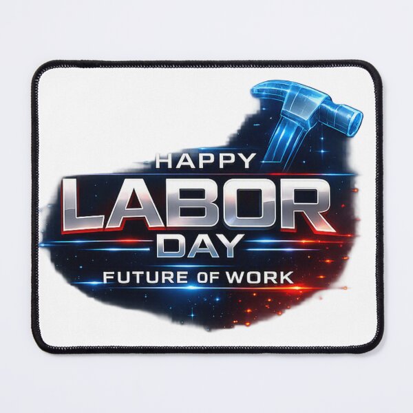 Item preview, The Future of Work – Futuristic neon graphic for Labor Day designed and sold by Nela-&-Lena.