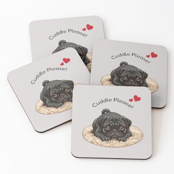 Item preview, Cute Black Pug Cuddle Please designed and sold by The-NOKU-Co.
