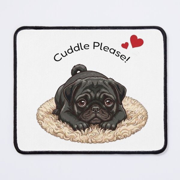 Item preview, Cute Black Pug Cuddle Please designed and sold by The-NOKU-Co.