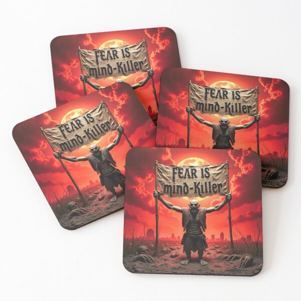 Item preview, Fear Is Mind-Killer Quote Dark Fantasy Illustration designed and sold by Marcu Ioachim.