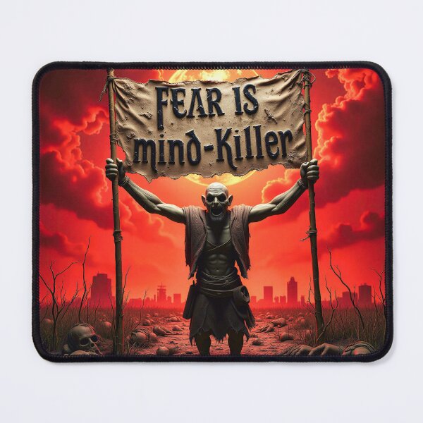 Item preview, Fear Is Mind-Killer Quote Dark Fantasy Illustration designed and sold by Marcu Ioachim.
