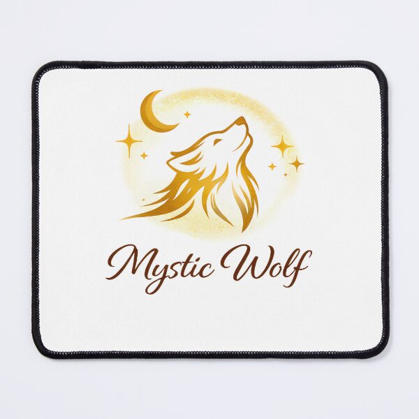 Item preview, Mystic Wolf Golden Celestial Boho Gold designed and sold by BohoMysticArt.