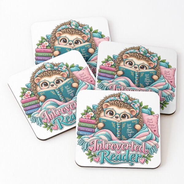 Item preview, Introverted Reader – Just One More Chapter Hedgehog designed and sold by J-CCreations.