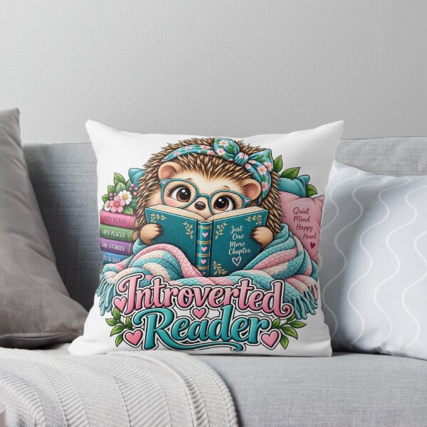 Item preview, Introverted Reader – Just One More Chapter Hedgehog designed and sold by J-CCreations.