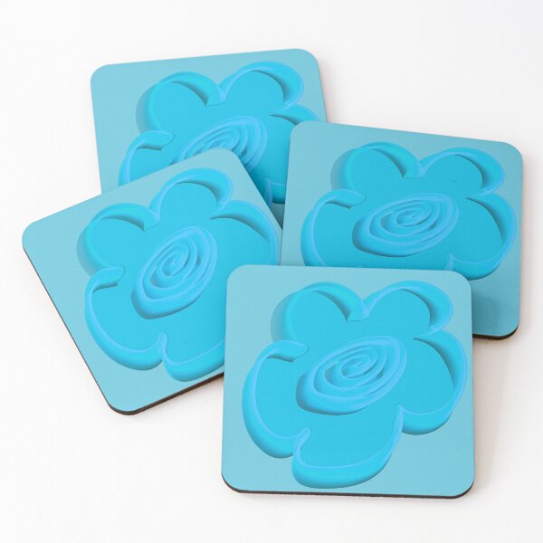 Item preview, Bright Sky Blue 3D Daisy Pattern designed and sold by CaramelCo.