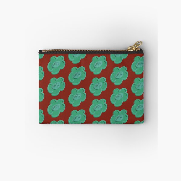 Aperçu de l'œuvre Retro Green Daisy Pattern on Terracotta Red créée et vendue par CaramelCo.
