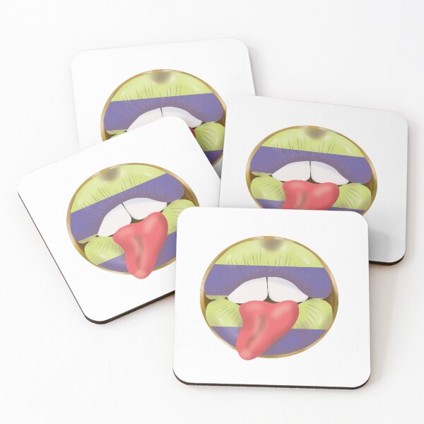 Item preview, Rebel Lips Pop Art – Stripes purple yellow pink tongue designed and sold by GoldenRebels.