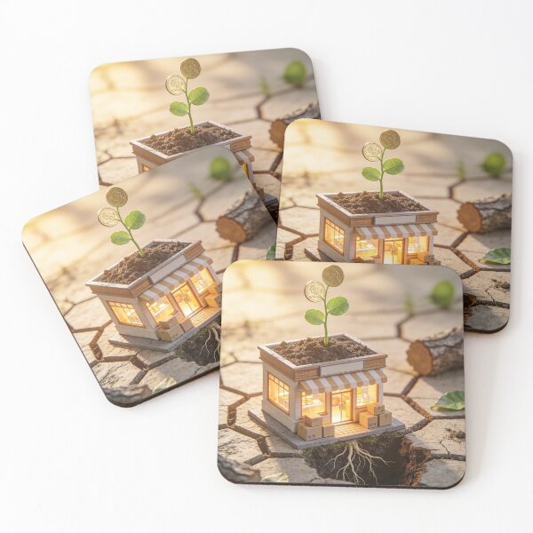 Item preview, Growing Small Business - Money Plant & Storefront Concept designed and sold by OksArtStudio.
