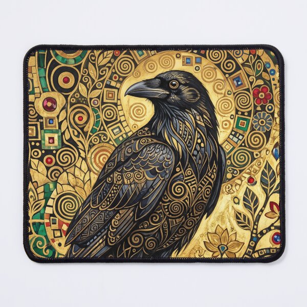 Item preview, Black raven golden decorative art designed and sold by hollycooper.