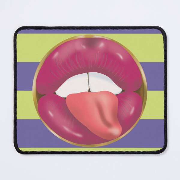 Item preview, Rebel Lips Pop Art – Duotone stripes Purple Yellow Pink Lips designed and sold by GoldenRebels.