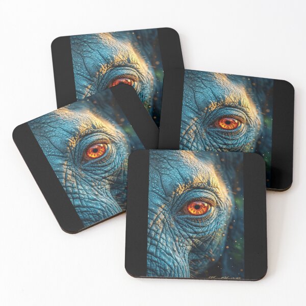 Item preview, Elephant Eye Neon Flame - Half Face Animal Artwork designed and sold by KingofHearts25.