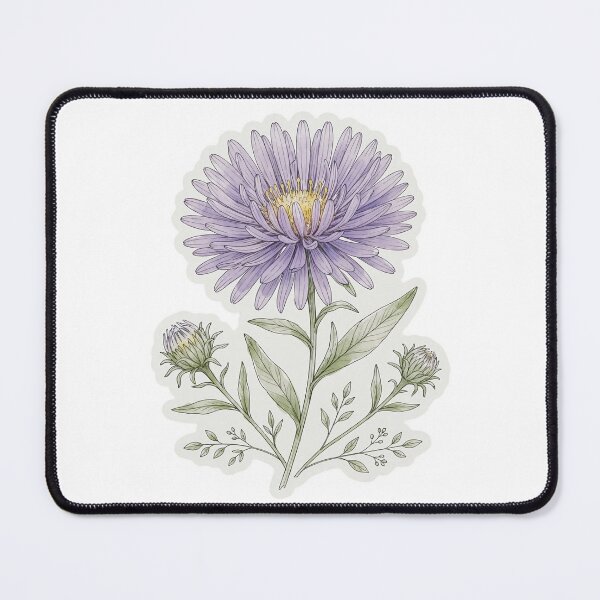Item preview, Lilac Aster Sticker | Aster Die Cut Sticker | Fine Line Botanical Decal | Minimalist Floral Laptop Sticker designed and sold by FineLineBotanical .