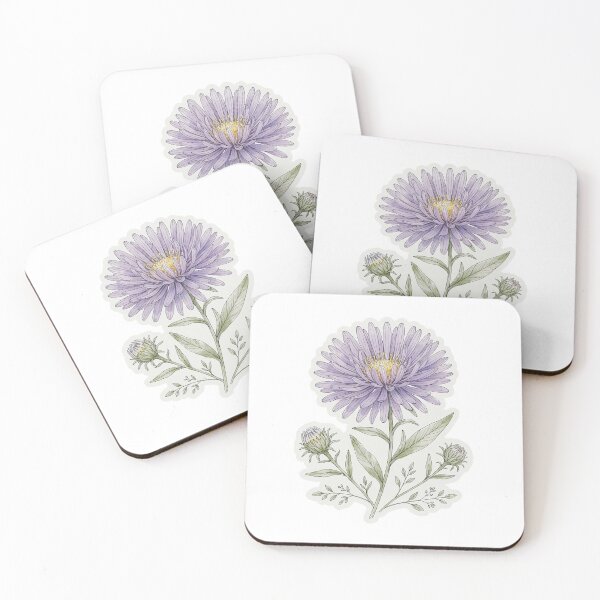Item preview, Lilac Aster Sticker | Aster Die Cut Sticker | Fine Line Botanical Decal | Minimalist Floral Laptop Sticker designed and sold by FineLineBotanical .