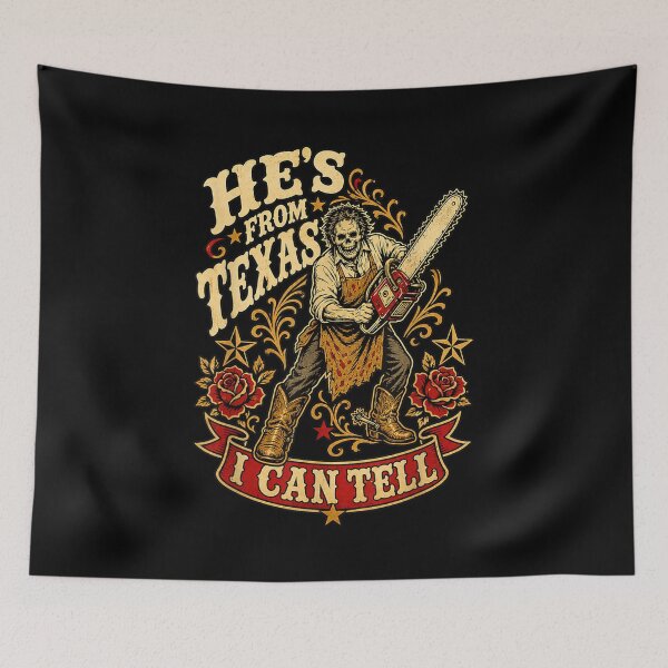Item preview, Hes from Texas I Can Tell Horror Skeleton Cowboy Halloween designed and sold by Gargamal.