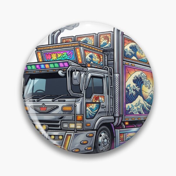 Item preview, Vintage Japanese Dekotora Art Truck Neon Decal designed and sold by Fixnovaguide.