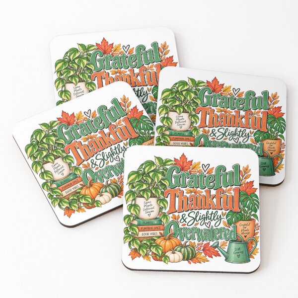 Item preview, Grateful Thankful & Slightly Overwatered designed and sold by CottageGardenCo.