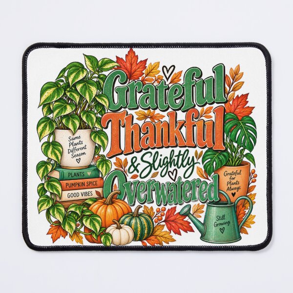 Item preview, Grateful Thankful & Slightly Overwatered designed and sold by CottageGardenCo.