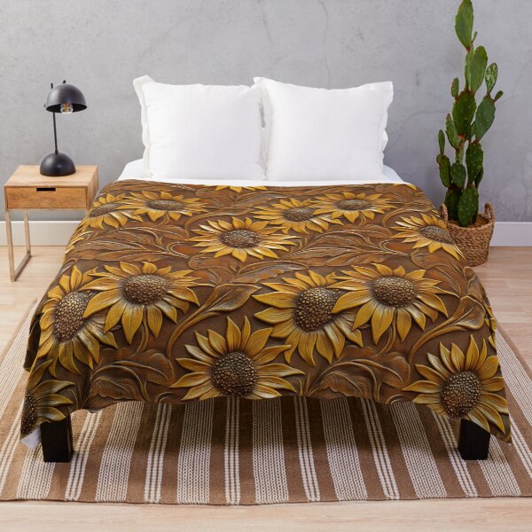 Item preview, Sunflower Tooled Leather  designed and sold by ColorFlowArt.