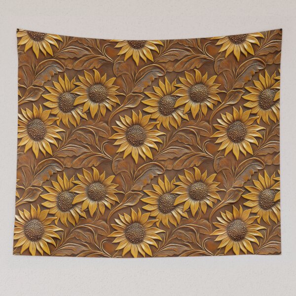 Item preview, Sunflower Tooled Leather  designed and sold by ColorFlowArt.