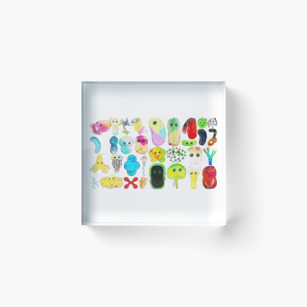 Item preview, Rainbow Microbes - single print pattern designed and sold by HeckaDoodleDo.