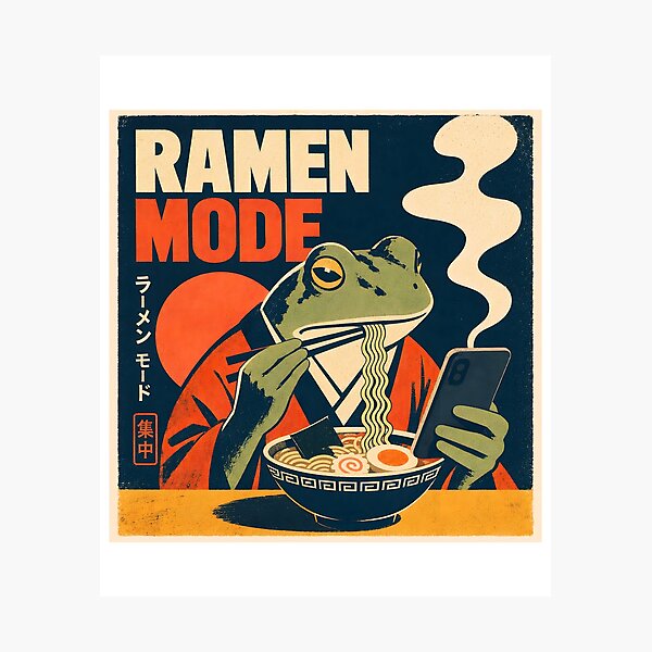 Item preview, Ramen Mode Japanese Frog Cartoon designed and sold by MagicTheDog.