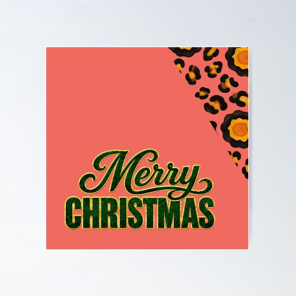 Item preview, Luxury Leopard Rosettes Merry Christmas Design  designed and sold by annenambiro.