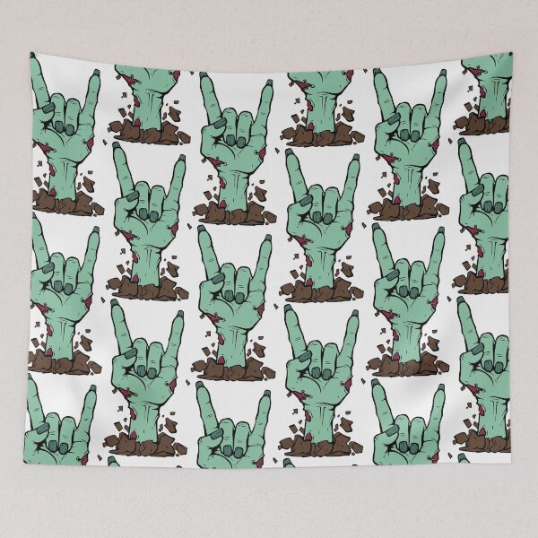 Item preview, No Brains, Just Beats - Zombie Rock On Hand designed and sold by Cannaxes Studio.