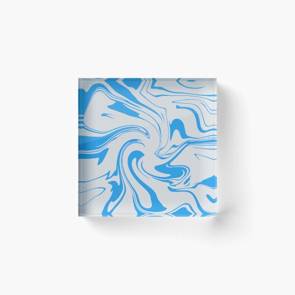 Aperçu de l'œuvre Light Blue Liquid Marble Abstract Fluid Swirl Art créée et vendue par CaramelCo.