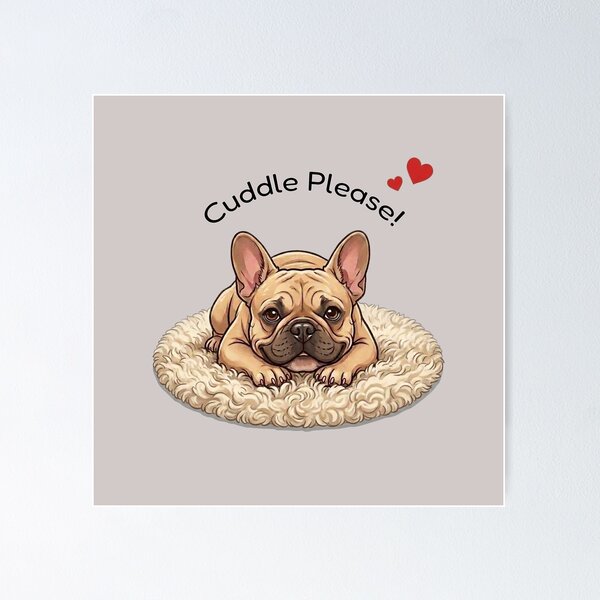 Item preview, Cute Fawn Frenchie Puppy Cuddle Please designed and sold by The-NOKU-Co.